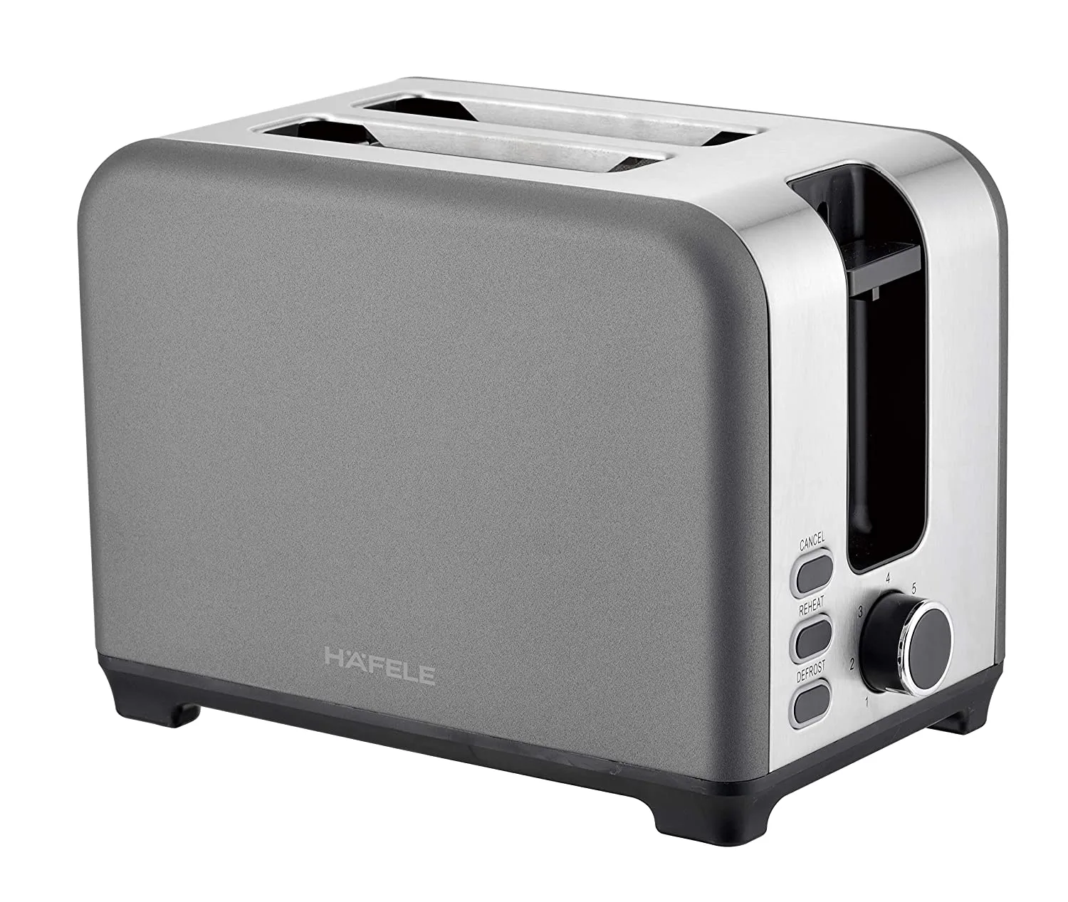Hafele Amber Stainless Steel 930 Watt 2 Slot Pop-up Toaster with 7 Level Adjustable Grey