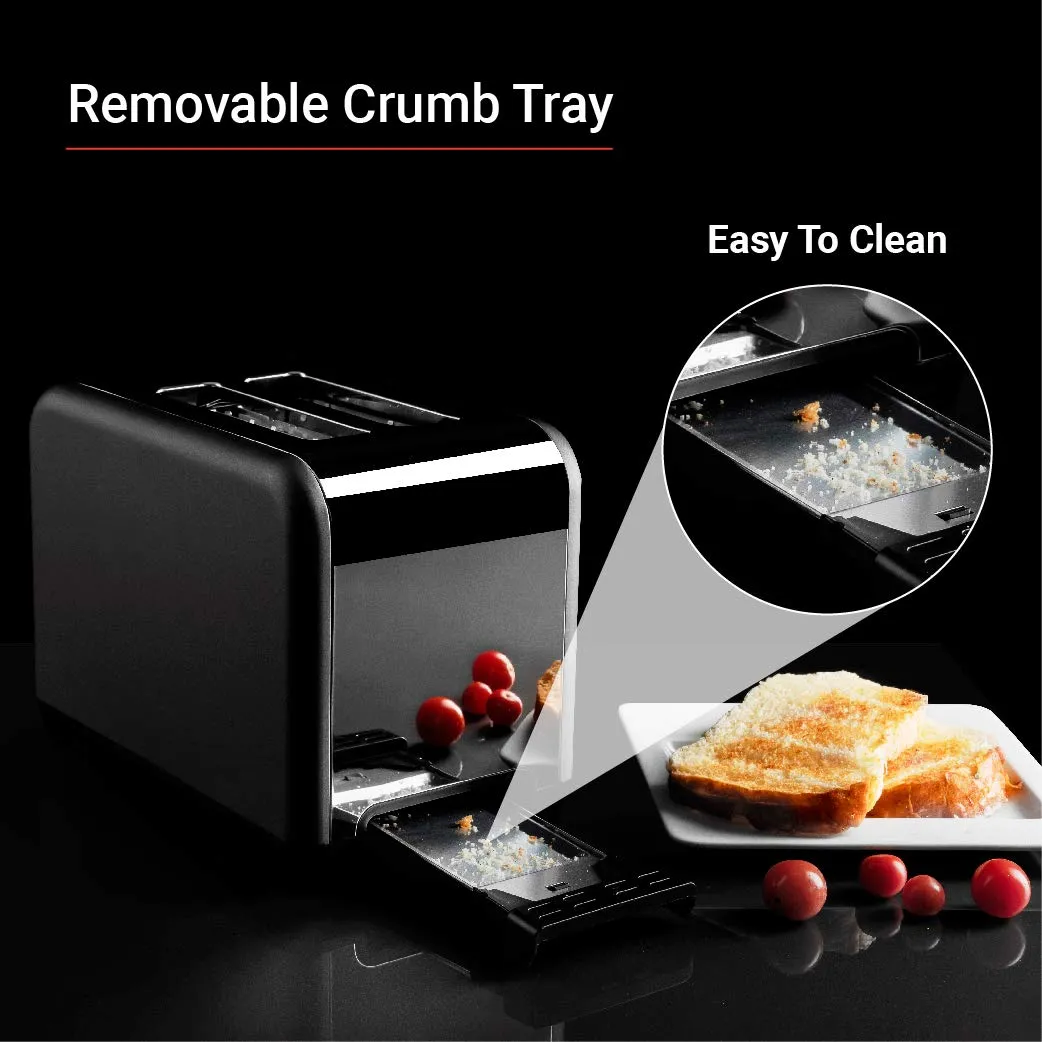 Hafele Amber Stainless Steel 930 Watt 2 Slot Pop-up Toaster with 7 Level Adjustable Grey