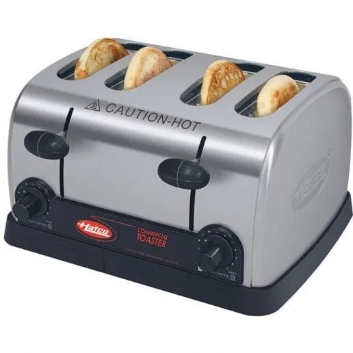 Hatco TPT-120 Stainless Steel 4-Slot Pop-Up Toaster with 1.25" Wide Self-Centering Slots, 120V 1440 Watts | Denson CFE