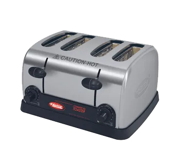 Hatco TPT-120 Stainless Steel 4-Slot Pop-Up Toaster with 1.25" Wide Self-Centering Slots, 120V 1440 Watts | Denson CFE
