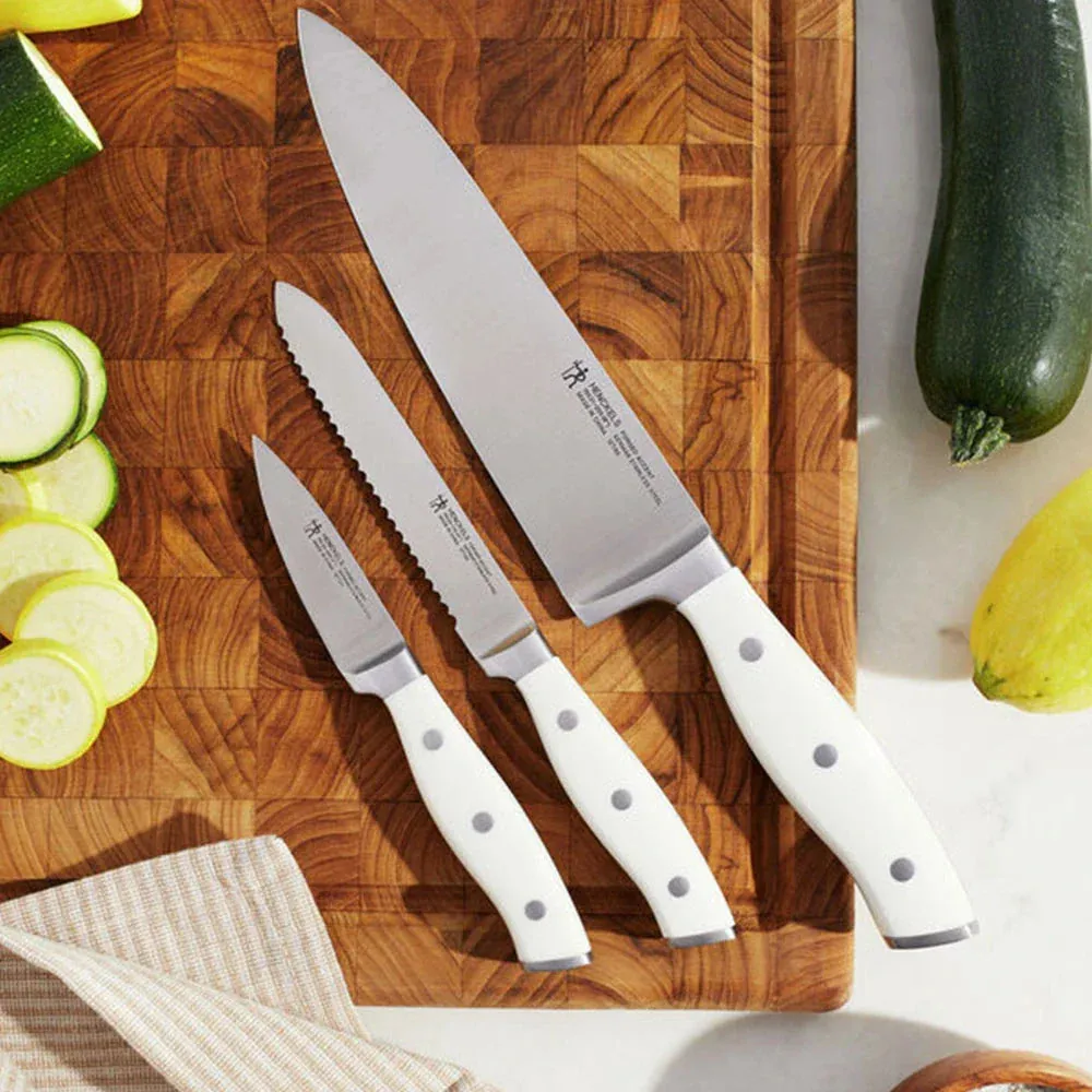 Henckels 1021238 Accent 3-Piece Forged Knife Starter Set with White Handle