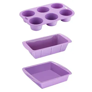 Hygiplas Flexible Silicone Purple Baking Set (Pack of 3) - SA797
