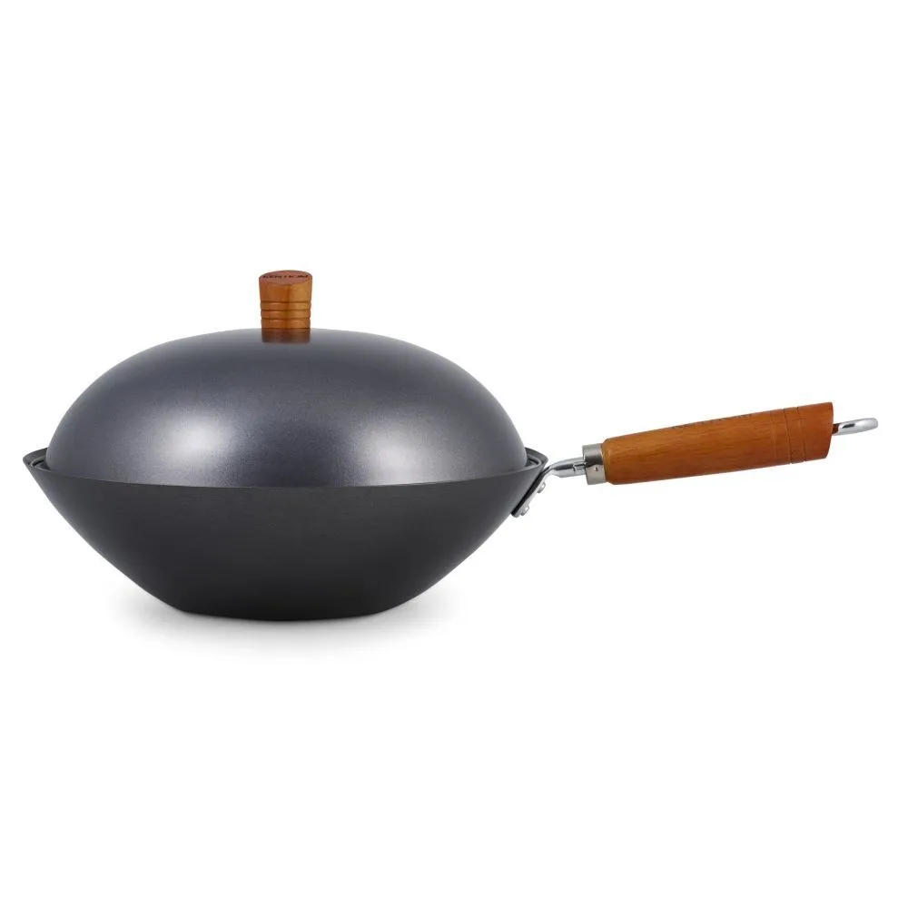 Ken Hom Woks 5 Piece 31cm Wok Set with Lid, Spatula & Spoon