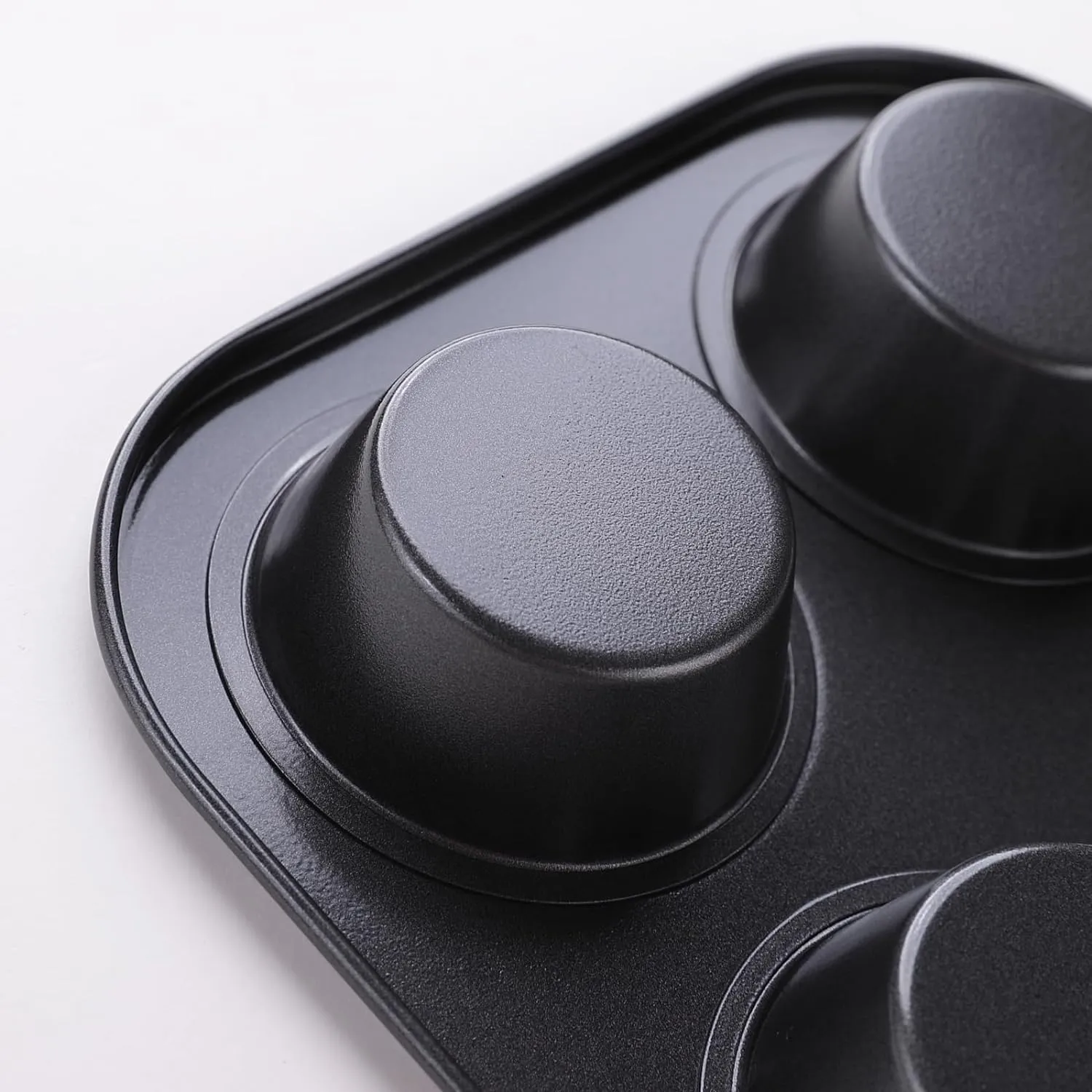 Kuber Industries 6 Slots Non-Stick Cup Cake Tray|Cup Cake Mould for Baking|Idol for Muffin, Small Cake-Pack of 2 (Black)
