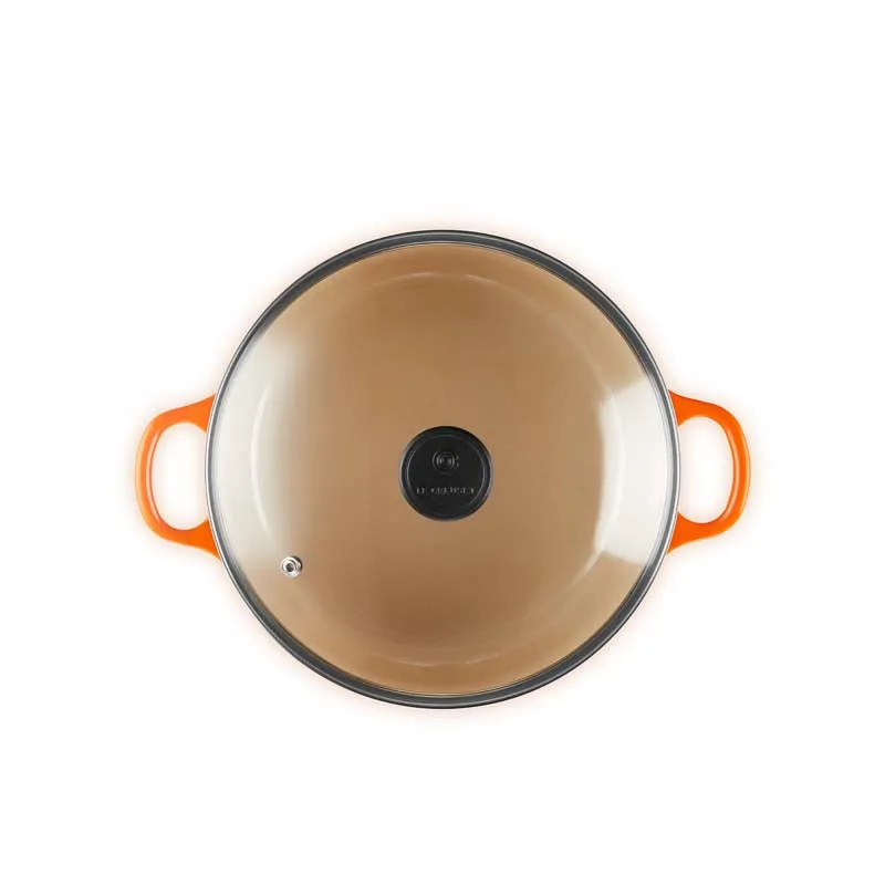 Le Creuset Cast Iron Round Casserole with Glass Lid 22cm