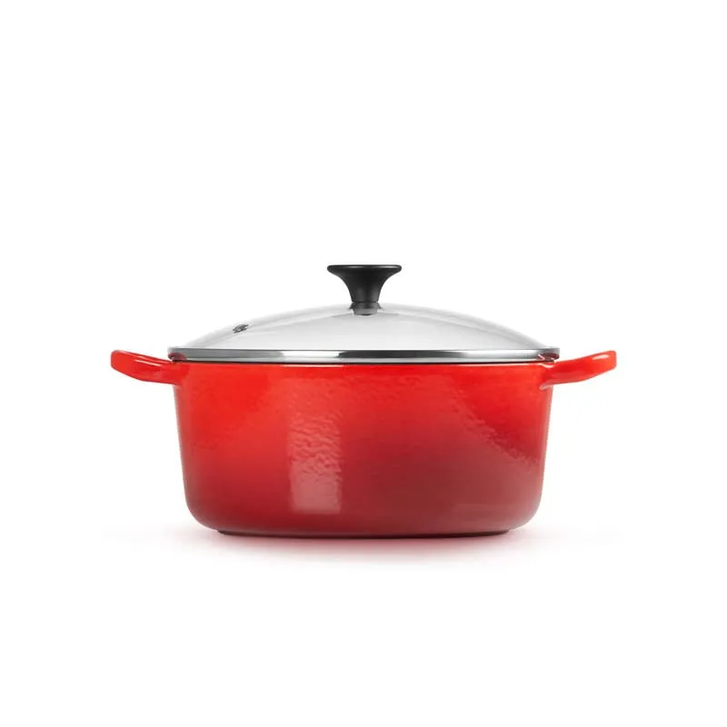 Le Creuset Cast Iron Round Casserole with Glass Lid 22cm