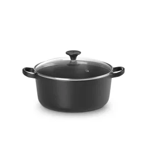 Le Creuset Cast Iron Round Casserole with Glass Lid 22cm