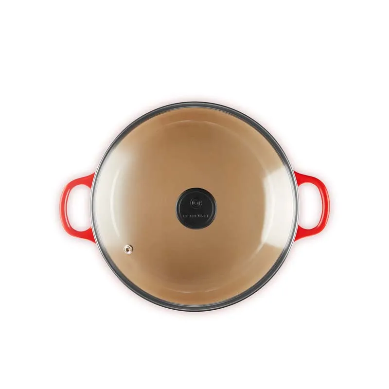 Le Creuset Cast Iron Round Casserole with Glass Lid 22cm