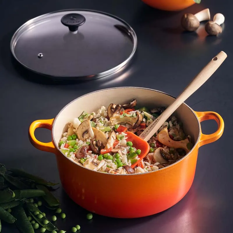 Le Creuset Cast Iron Round Casserole with Glass Lid 22cm
