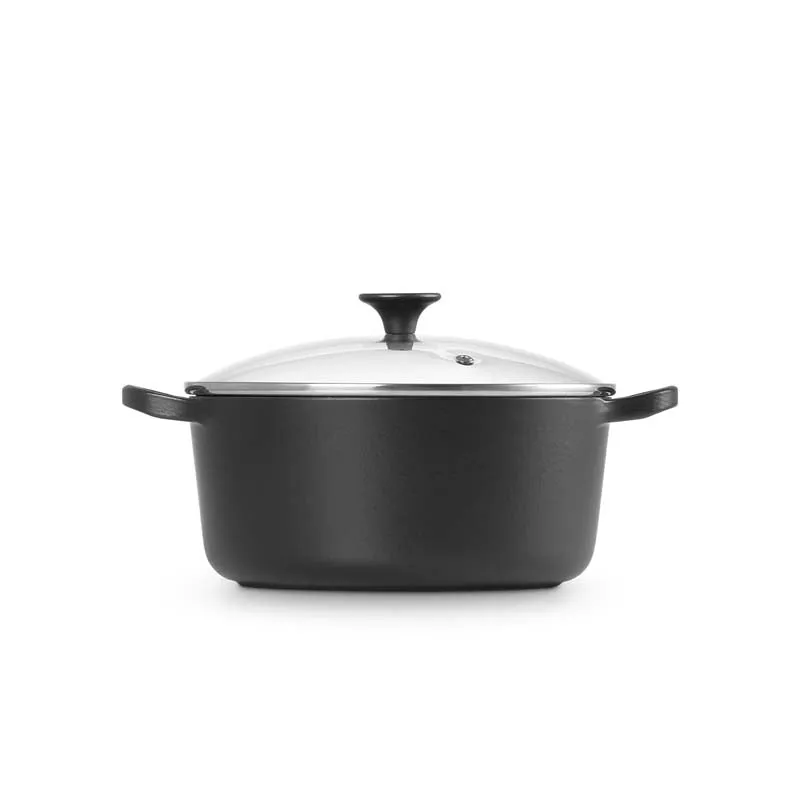 Le Creuset Cast Iron Round Casserole with Glass Lid 22cm