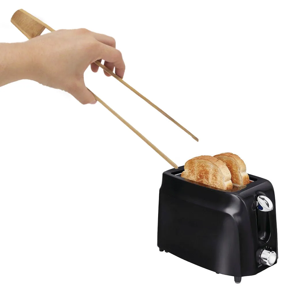 Lot of 5 Bamboo Wooden Toast Tong 12" Bread Bagel Bacon Sugar Ice Tea Salad Home