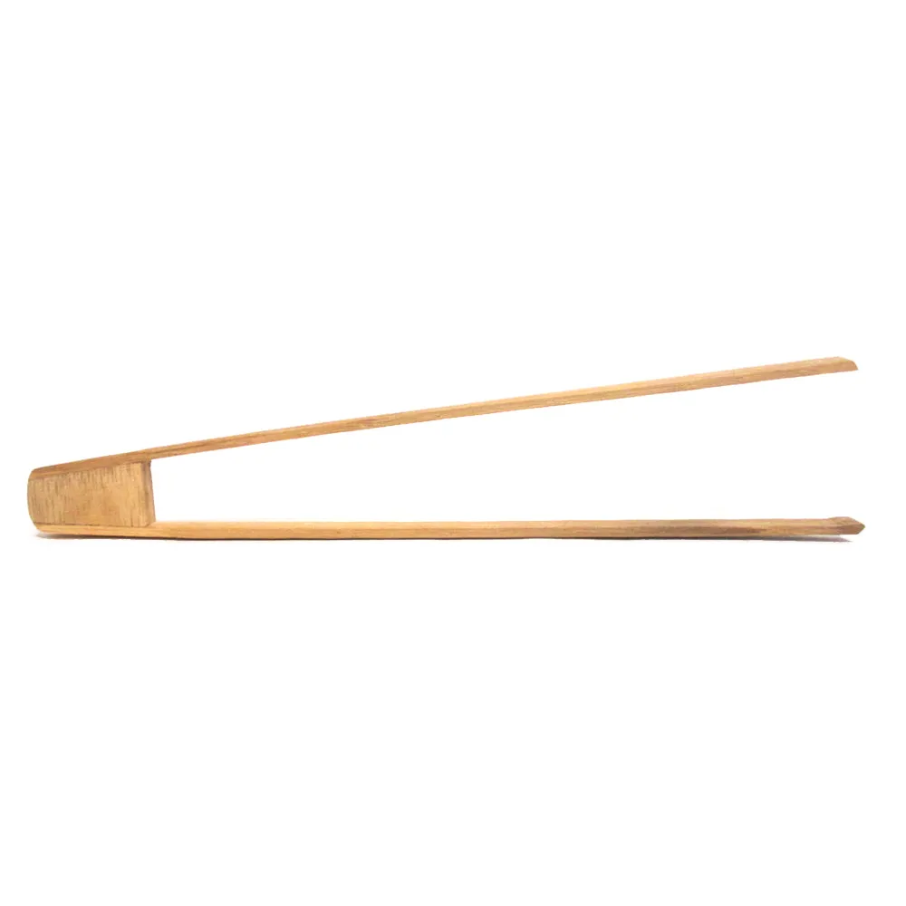 Lot of 5 Bamboo Wooden Toast Tong 12" Bread Bagel Bacon Sugar Ice Tea Salad Home