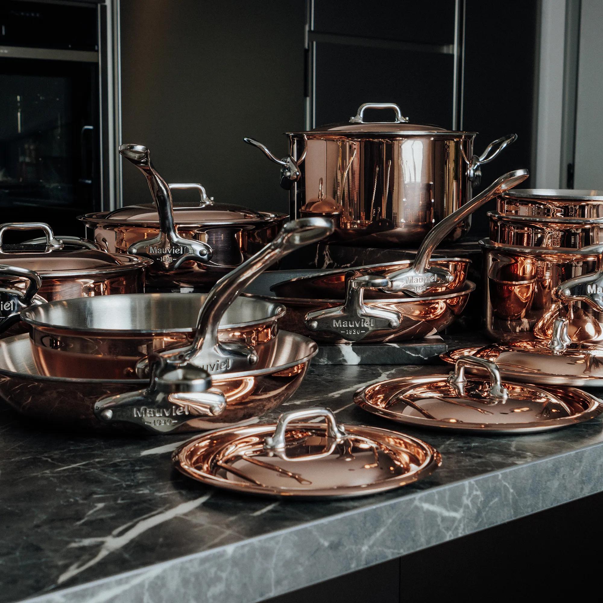 Mauviel M'6 S Induction Copper Sauce Pan With Cast Stainless Steel Handle, 0.8-Qt