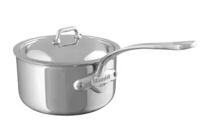 Mauviel M'COOK 5-Ply Sauce Pan With Lid, Cast Stainless Steel Handle, 1.2-Qt