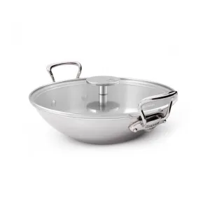 Mauviel M'COOK 5-Ply Wok With Two Cast Stainless Steel Handles, 12.6-In