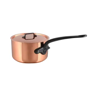 Mauviel M'Heritage 150 CI Sauce Pan With Lid, Cast Iron Handle, 1.2-Qt