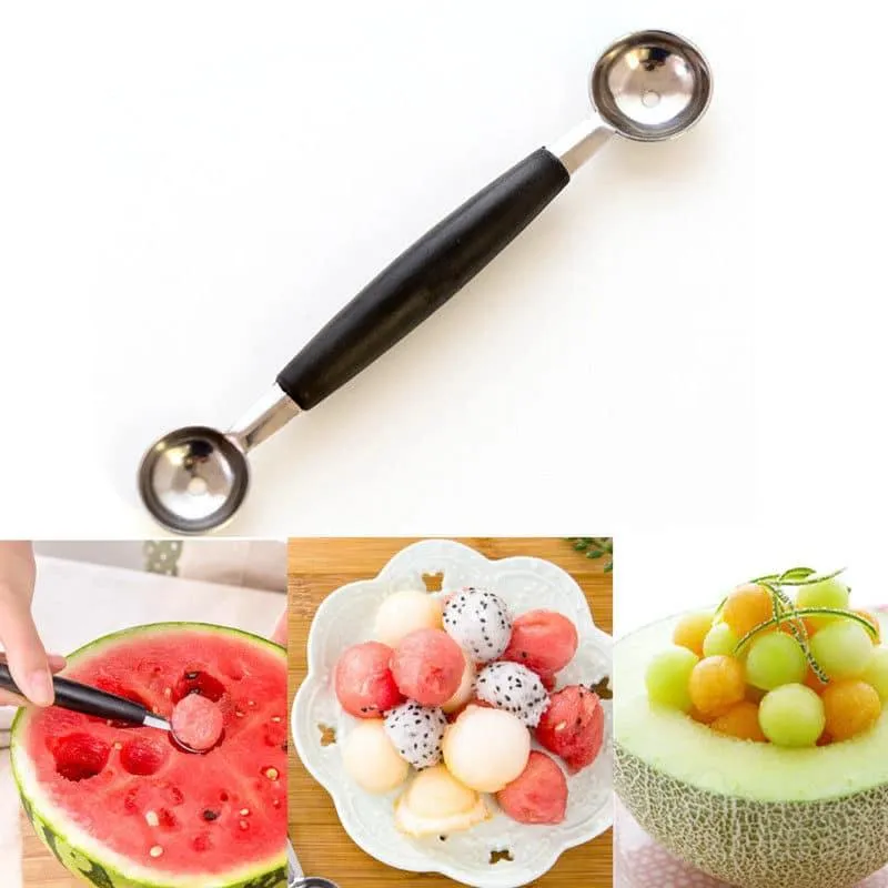 Multifunctional Double-Ended Eco-Friendly Stainless Steel Fruit Carving Scoop