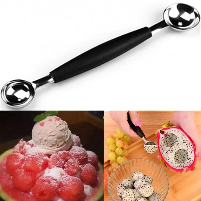 Multifunctional Double-Ended Eco-Friendly Stainless Steel Fruit Carving Scoop