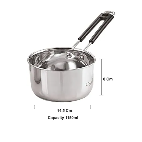 neelam CRSP010W Stainless Steel Sauce Pan, 1150ml, 1 Piece (Silver)