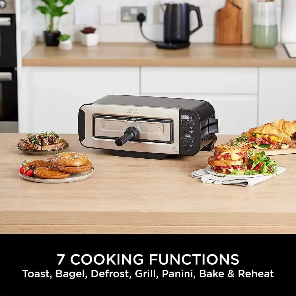 Ninja Foodi ST200UK 3-in-1 2-Slice Toaster, Grill and Panini Press, Black
