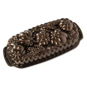 Nordic Ware Wheat and Pumpkin Loaf Pan,  6 cup capacity, Cast Aluminum with Nonstick Finish