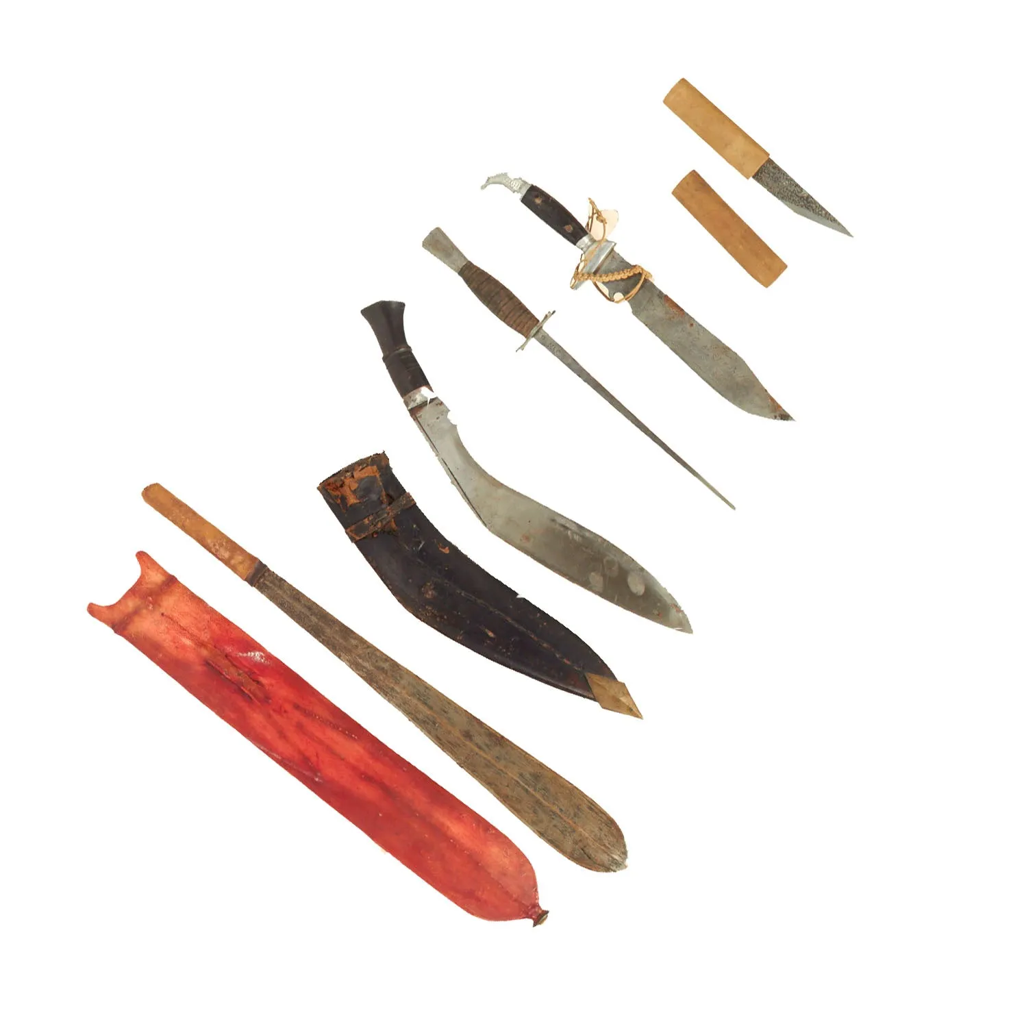 Original 19th and 20th Century Combat Knife Collection From Various Countries - 5 Items