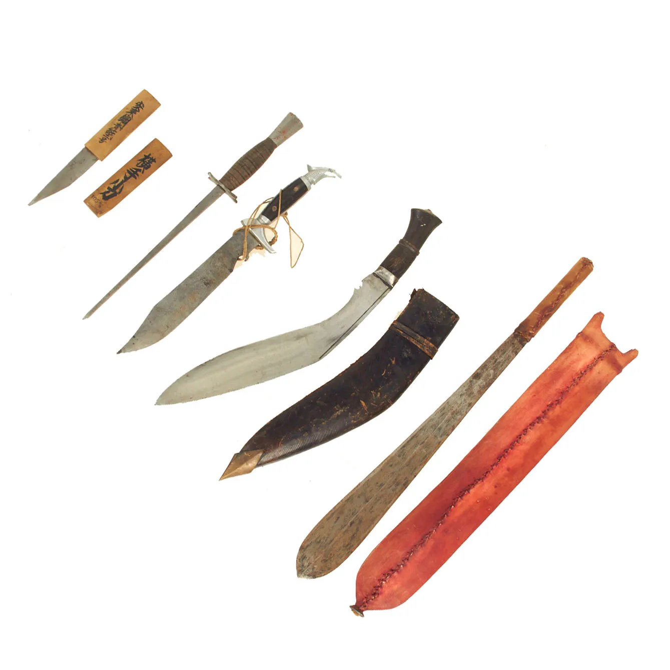 Original 19th and 20th Century Combat Knife Collection From Various Countries - 5 Items