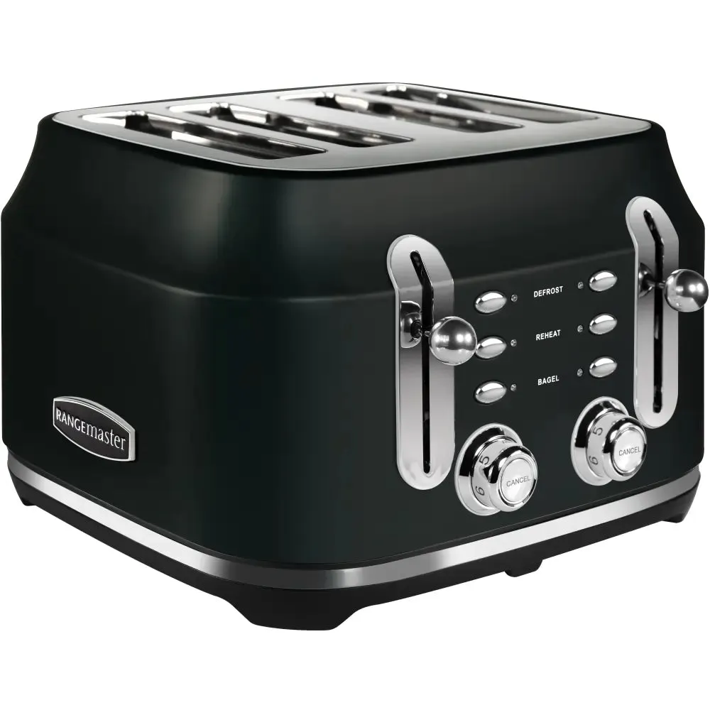 Rangemaster RMCL4S201BK 2100W 4 Slice Toaster, Matte Black
