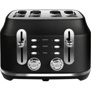 Rangemaster RMCL4S201BK 2100W 4 Slice Toaster, Matte Black