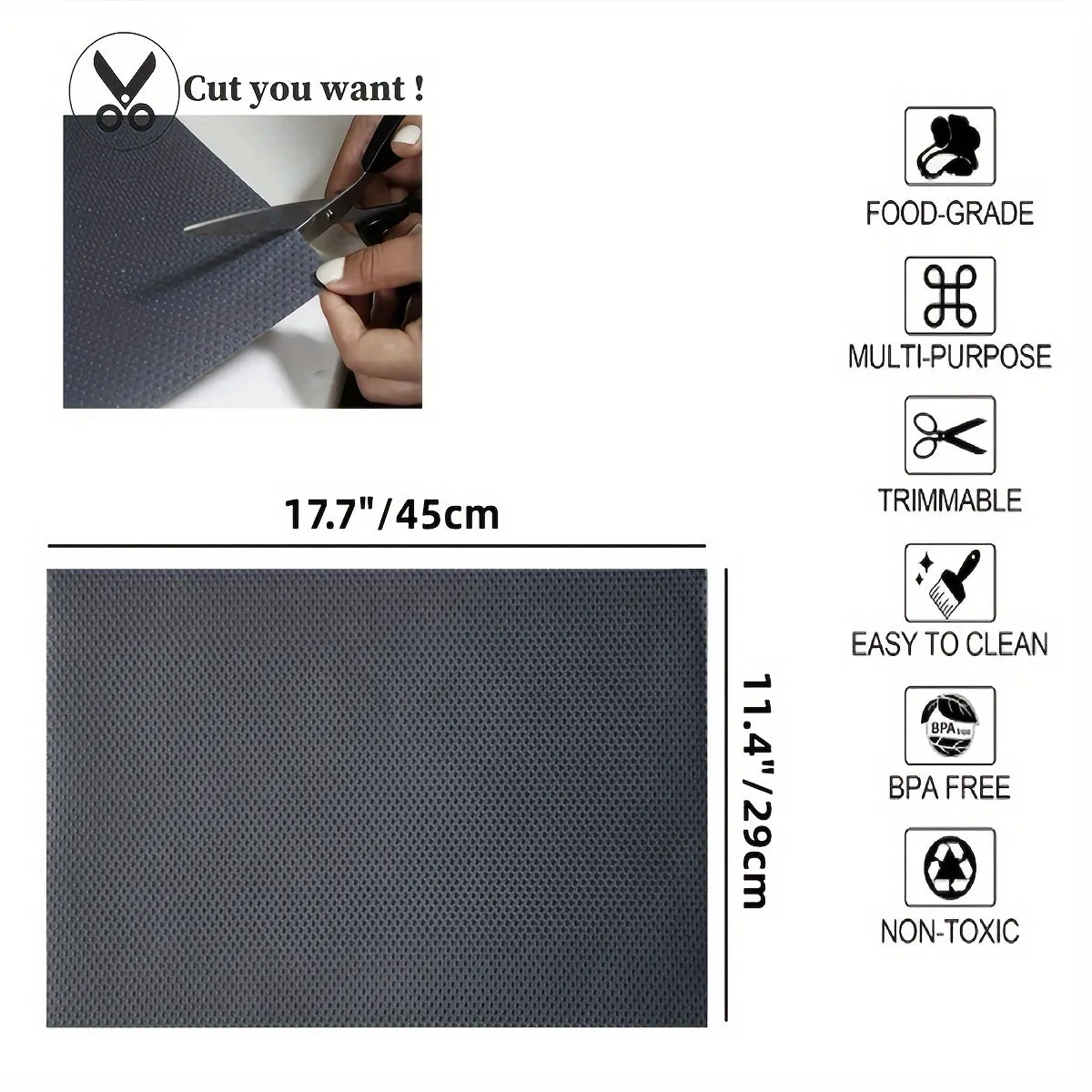 Reusable Refrigerator Liner Mats for Shelves and Drawers