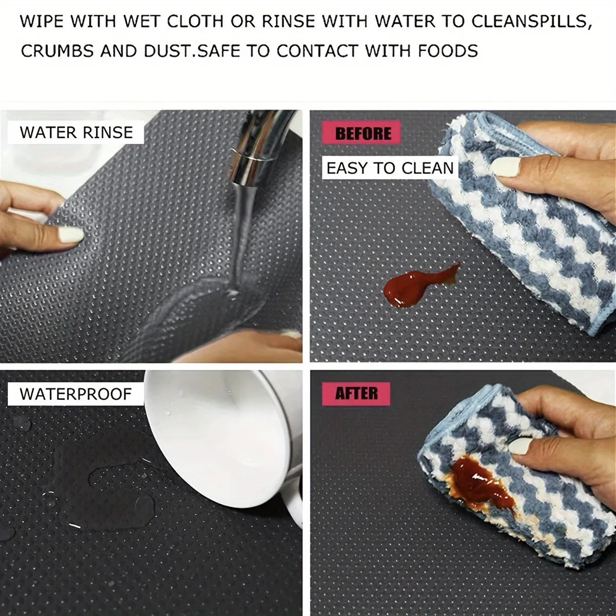 Reusable Refrigerator Liner Mats for Shelves and Drawers