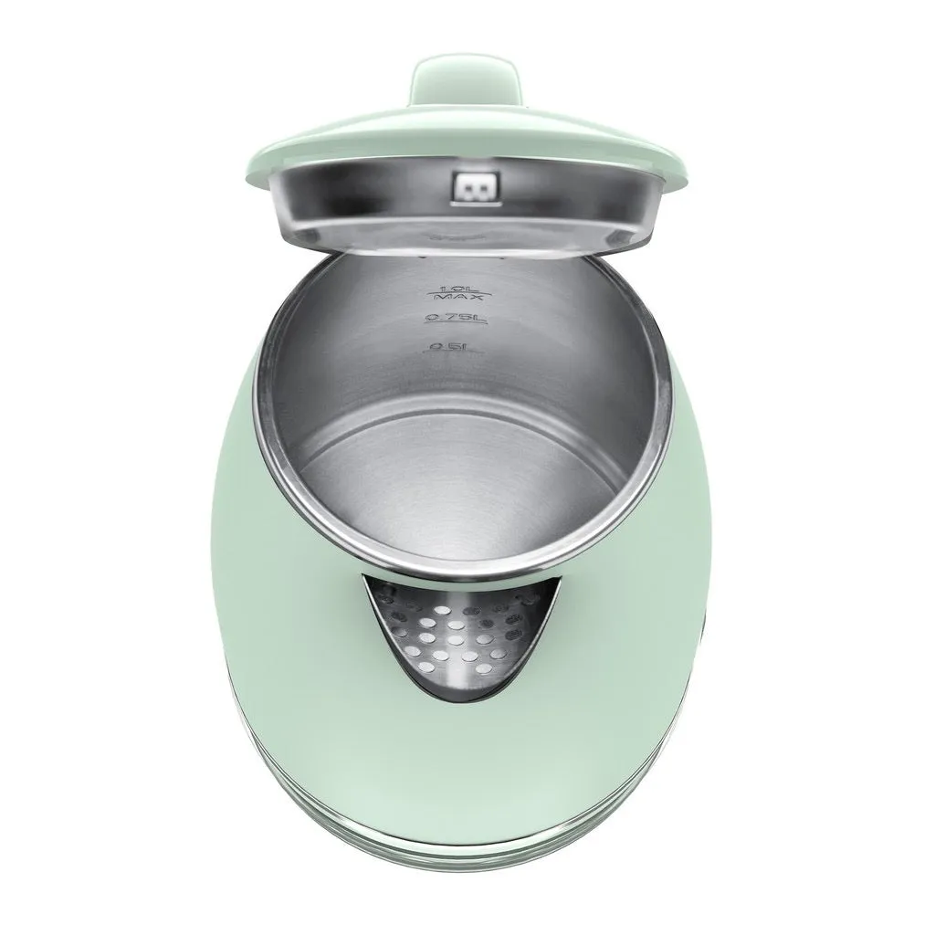 Riviera Series 1.0L Insulated Double Wall Cool Touch Electric Kettle (Light Green)