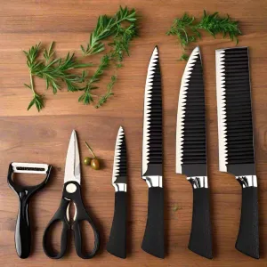 Sets Of Kitchen Knives And Kitchen Scissors