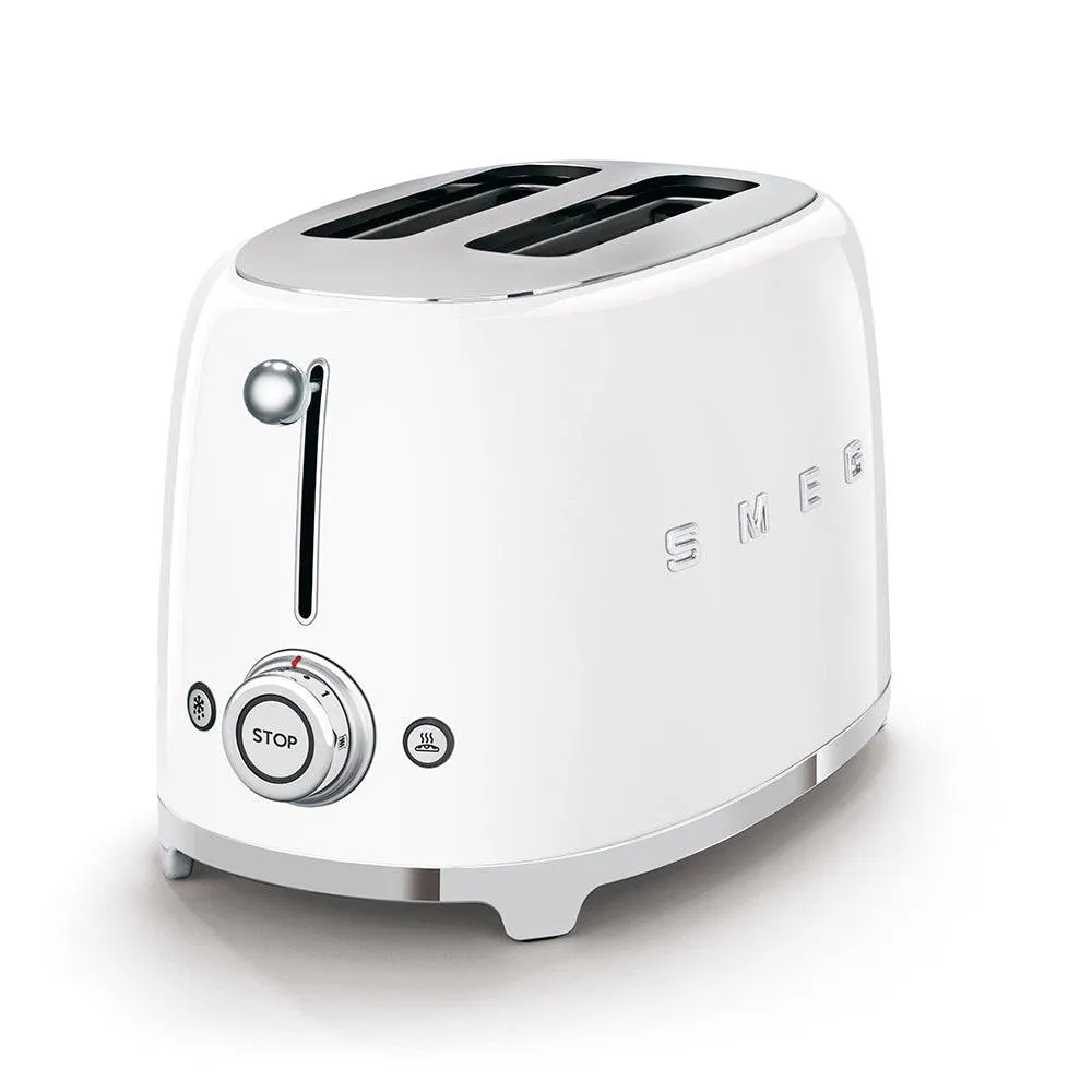Smeg 50's Retro Style Aesthetic 2-Slice Toaster, White