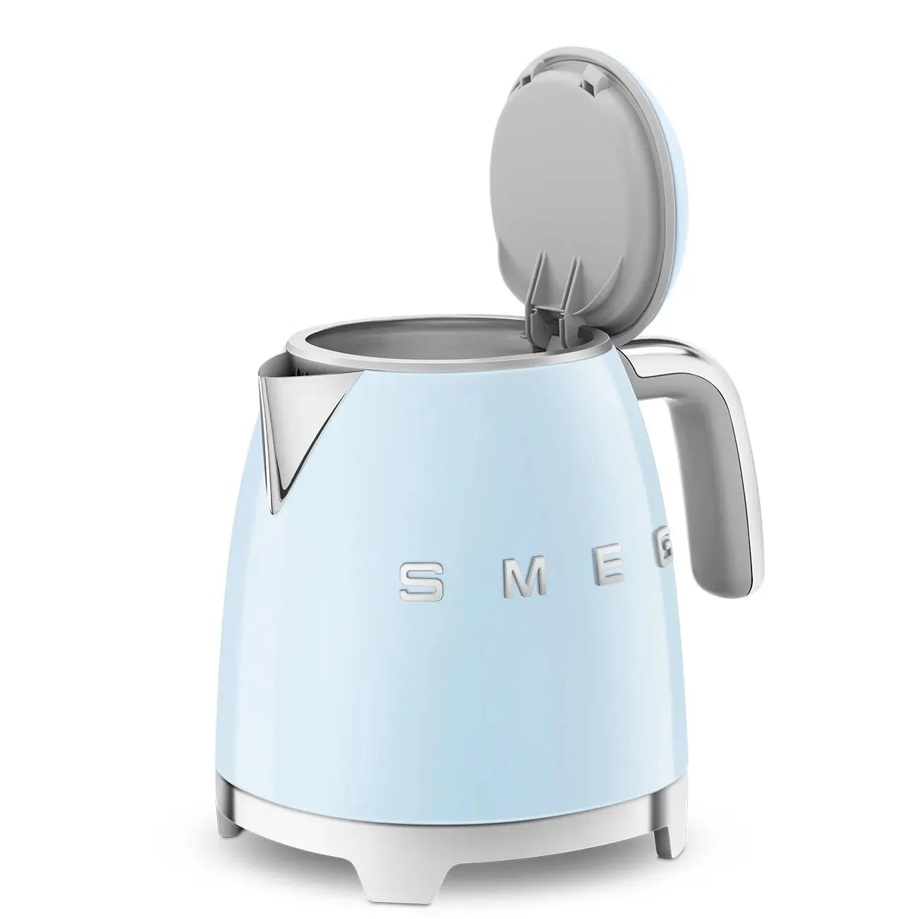 Smeg KLF05PBUK 0.8L Mini Kettle Pastel Blue, Retro 50's Style, Anti-Slip Base, Auto Shut Off, 1400W