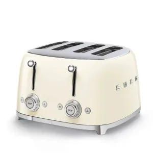 Smeg TSF03CRUK Retro Style 4-Slice Toaster - Cream