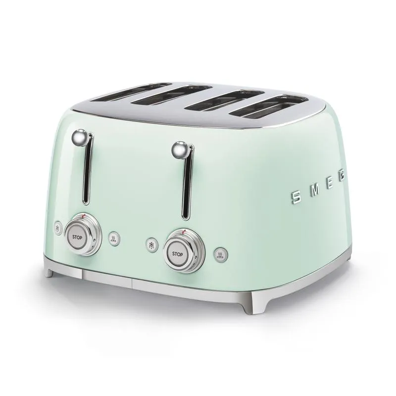 SMEG TSF03PGUK Four Slice Toaster in Pastel Green