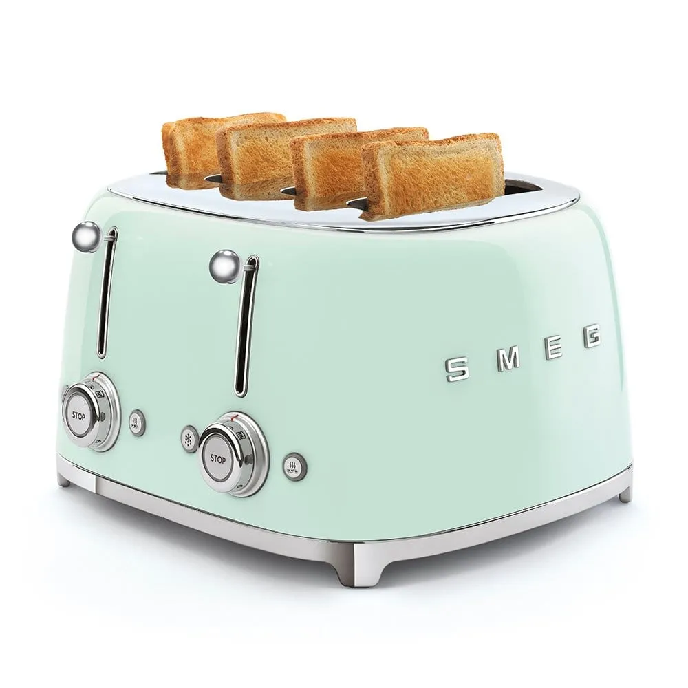 Smeg TSF03PGUK Retro Style 4-Slice Toaster - Pastel Green