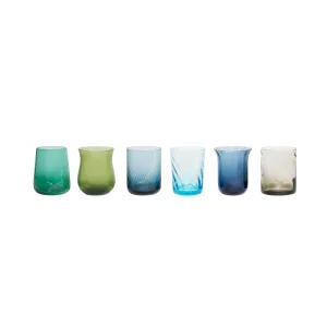 Textured Glass Tumbler (Blue   Green)