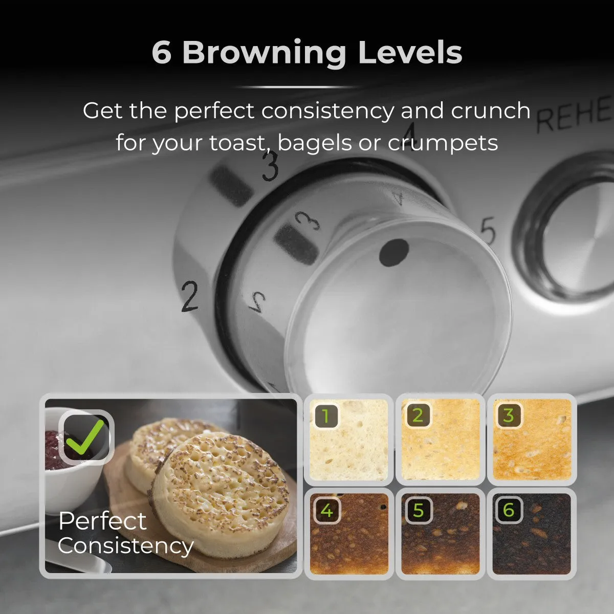 Tower Cavaletto 4 Slice Brown Toaster Mushroom Chrome Accents