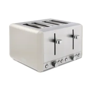 Tower Cavaletto 4 Slice Brown Toaster Mushroom Chrome Accents