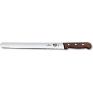 VICTORINOX SLICING KNIFE, WAVY BLADE, ROSEWOOD HANDLE - 30 CM