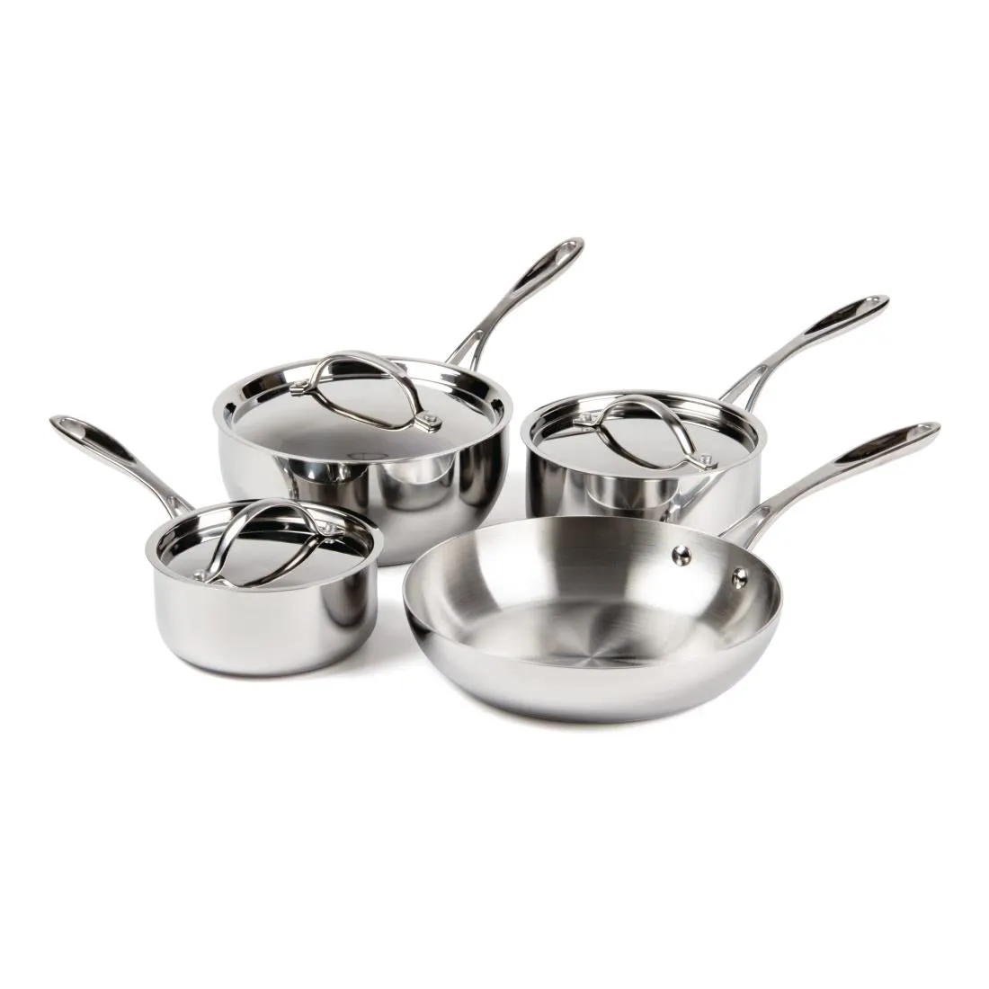 Vogue Stainless Steel & Aluminium Tri-Wall Pan Set (Pack of 4) - S888