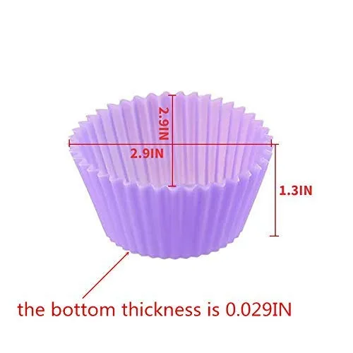 Zollyss Reusable Silicone Cupcake Baking Cups 24 Pack, 2.75 inch Silicone Baking Cups, Reusable & Non-stick Muffin Cupcake Liners for Party Halloween Christmas,6 Rainbow Colors (Pack of 24,Multicolor)